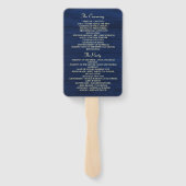 Rustic Navy String Lights Wedding Hand Fan Handwaaier (Achterkant)