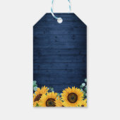 Rustic Navy Sunflower String Lights Hartelijk dank Cadeaulabel (Achterkant)