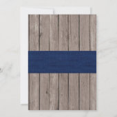 Rustic Navy & Wood Boy First Heilige Communie Kaart (Achterkant)