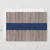 Rustic Navy & Wood Foto Baptisme Hartelijk dank Kaart (Achterkant)