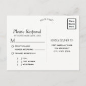 Rustic Navy Wood String Lights RSVP Uitnodiging Briefkaart (Achterkant)