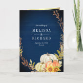 Rustic Navy Wood Sunflower Pumpkin QR Code Wedding (Voorkant)