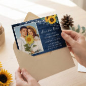 Rustic Navy Wood Sunflower String Lights Save The Date