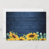 Rustic Navy Wood Sunflower String Lights Save The Date (Achterkant)