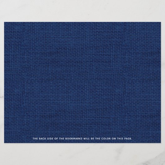 Rustic Navyblauw Jongens Doop Foto Boekmerk (Achterkant)