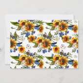 Rustic Navyblauwe Zonnebloem Save the Date Foto (Achterkant)