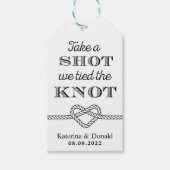 Rustic neemt een schop waar we de 'Knot Wedding Kr Cadeaulabel (Voorkant)
