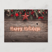 Rustic Neon Prettige feestdagen Briefkaart (Voorkant)