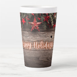Rustic Neon Prettige feestdagen Latte Mok