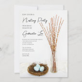 Rustic Nesting Party Blue Eggs Baby shower Kaart (Voorkant)
