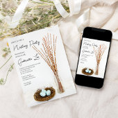 Rustic Nesting Party Blue Eggs Baby shower Kaart