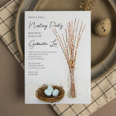 Rustic Nesting Party Blue Eggs Baby shower Kaart