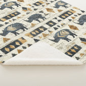 Rustic Neushoorn Tribal Patroon (1) Sherpa Deken (3/4)