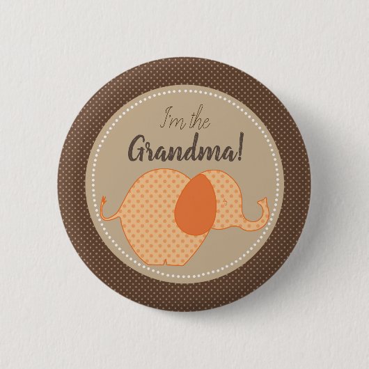 Rustic neutraal Baby shower Ik ben de grootmafamil Ronde Button 5,7 Cm (Voorkant)