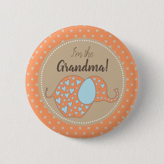 Rustic neutraal Baby shower Ik ben de grootmafamil Ronde Button 5,7 Cm (Voorkant)