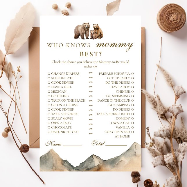 Rustic Neutral Bear Family Who Knows Mommy Best (Creator heeft geüpload)