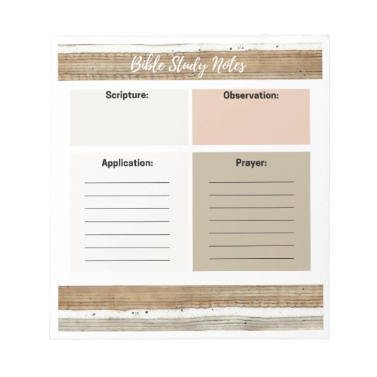 Rustic Neutral Bijbelstudie merkt Notitieblok op (Voorkant)