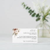 Rustic Neutral Boho Floral Informatiekaartje (Staand voorkant)