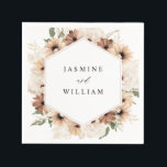 Rustic Neutral Boho Floral Name Napkins Servet<br><div class="desc">Heb je een bruiloft of een vrijgezellenfeest? Zet je feest in stijl af met je Rustic Neutral Boho Floral Name Napkins.</div>