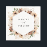 Rustic Neutral Boho Floral Name Napkins Servet<br><div class="desc">Heb je een bruiloft of een vrijgezellenfeest? Zet je feest in stijl af met je Rustic Neutral Boho Floral Name Napkins.</div>