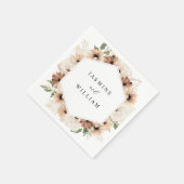 Rustic Neutral Boho Floral Name Napkins Servet (Hoek)
