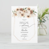 Rustic Neutral Boho Floral Vrijgezellenfeest Kaart (Staand voorkant)