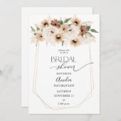 Rustic Neutral Boho Floral Vrijgezellenfeest Kaart (Voorkant / Achterkant)
