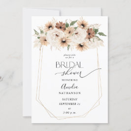 Rustic Neutral Boho Floral Vrijgezellenfeest Kaart