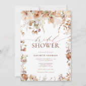 Rustic Neutral Boho Floral Vrijgezellenfeest Kaart (Voorkant)