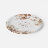 Rustic Neutral Boho Floral Vrijgezellenfeest Papieren Bordje (Gekanteld)