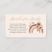 Rustic Neutral Boho Regenboog Boeken voor Baby Informatiekaartje (Voorkant)