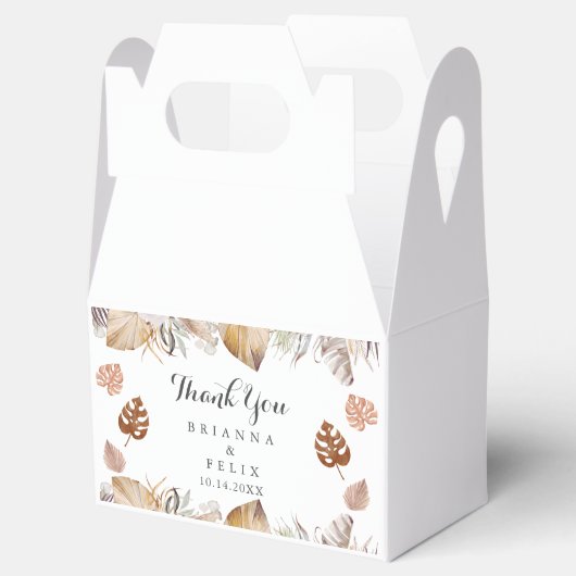 Rustic Neutral Boho Wedding Bedankdoosjes (Geopend)