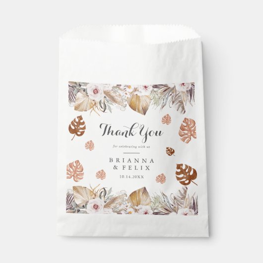 Rustic Neutral Boho Wedding Bedankzakje (Voorkant)