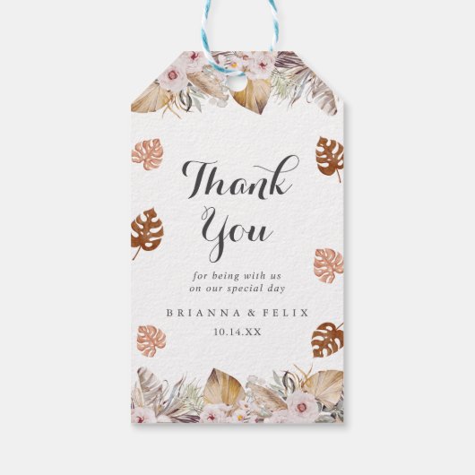 Rustic Neutral Boho Wedding Cadeaulabel (Achterkant)