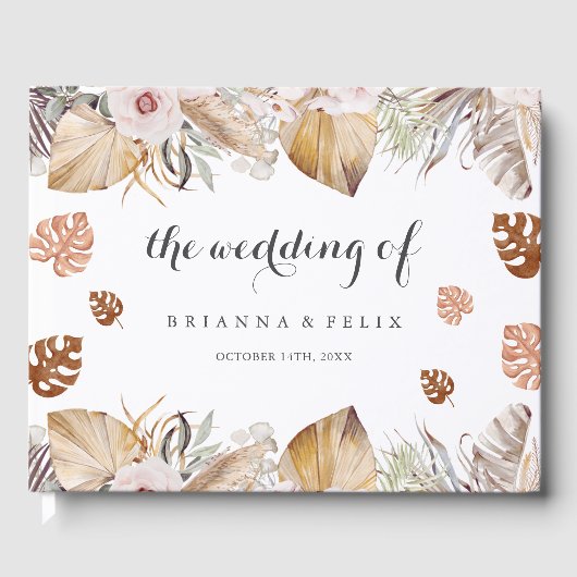 Rustic Neutral Boho Wedding Gastenboek (Voorkant)