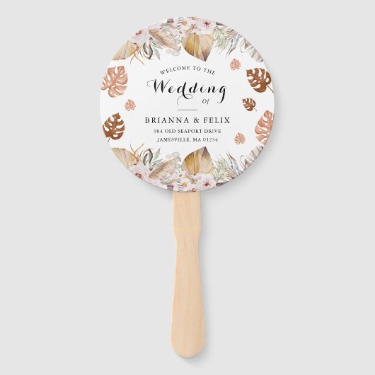 Rustic Neutral Boho Wedding Handwaaier (Voorkant)