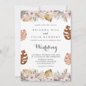 Rustic Neutral Boho Wedding Kaart (Voorkant)