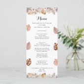 Rustic Neutral Boho Wedding Menu (Staand voorkant)