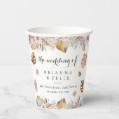 Rustic Neutral Boho Wedding Papieren Bekers (Voorkant)