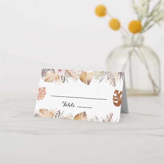 Rustic Neutral Boho Wedding Plaatskaartje (Voorkant)