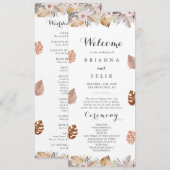 Rustic Neutral Boho Wedding Programmakaart (Voorkant / Achterkant)