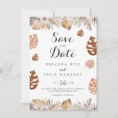 Rustic Neutral Boho Wedding Save The Date (Voorkant)