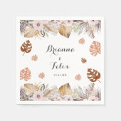 Rustic Neutral Boho Wedding Servet (Voorkant)