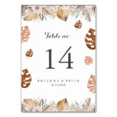 Rustic Neutral Boho Wedding Table Number Kaart (Voorkant)