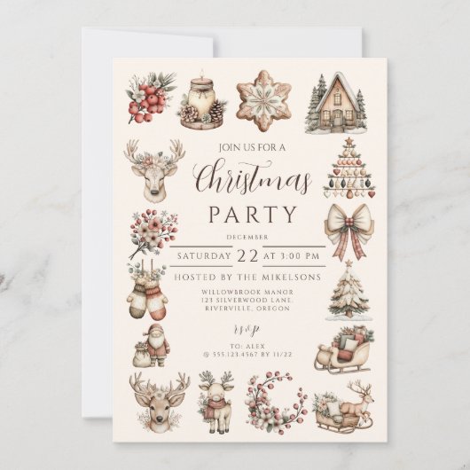 Rustic Neutral Christmas Celebration Kaart (Voorkant)