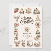 Rustic Neutral Christmas Feestdagenkaart (Voorkant)