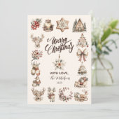 Rustic Neutral Christmas Feestdagenkaart (Staand voorkant)