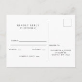 Rustic Neutral Earthy Boho Pampas Grass RSVP Uitno Uitnodiging Briefkaart (Achterkant)