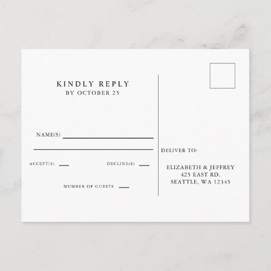 Rustic Neutral Earthy Boho Pampas Grass RSVP Uitno Uitnodiging Briefkaart (Achterkant)