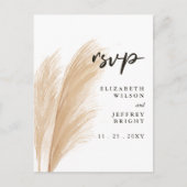Rustic Neutral Earthy Boho Pampas Grass RSVP Uitno Uitnodiging Briefkaart (Voorkant)